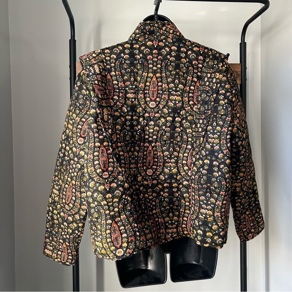 Farmer market women’s long sleeves open front reversible quilted puffer jacket M - Picture 6 of 9